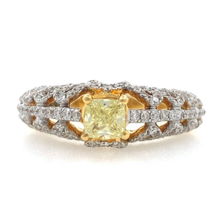 18kt / 750 yellow gold designer solitaire eng