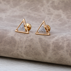 Ladies 76 Rose Gold Stylish Cz Earring -RE32