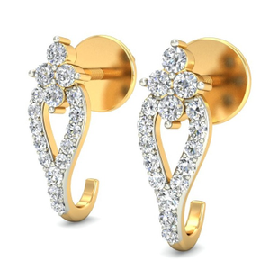 Gold plain earring ber 072