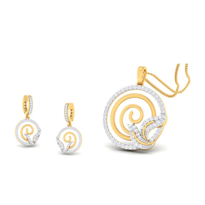 22k gold cz delight pendant set