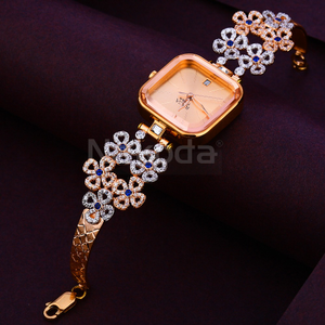 18CT CZ Women's Fancy Hallmark Rose Gold Watc