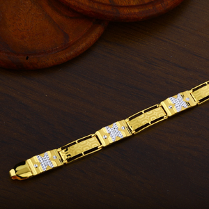 916 Mens Designer Casting Plain Gold Bracelet