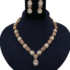 Colourful pearl beautiful gold studded neckla