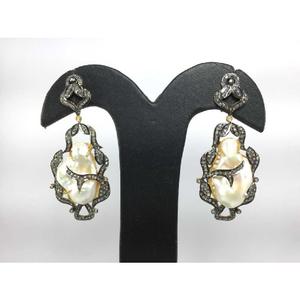 Silver Natural Diomand Earring