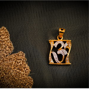 22K CZ STACKING OM PENDANT