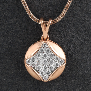 18kt rose gold designer diamond pendant
