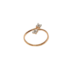18K Rose Gold CZ Diamond Designer Ring MGA - 