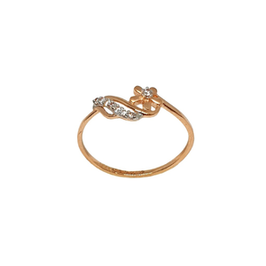 18k rose gold flower shaped designer ring mga