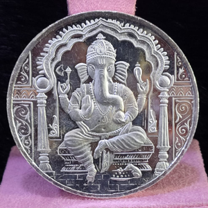 999 silver fifty gram ganpati silver coin