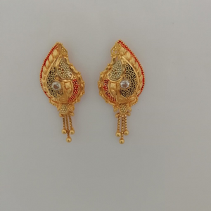 916 gold kalkati design work earrings