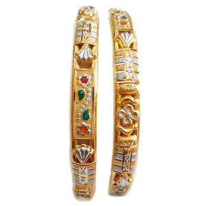 22kt Gold Designer Kadli Bangles MGA - GK051