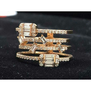 Modern 916 Gold Diamond Ring