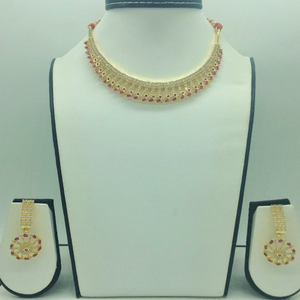 White,Red Cz Necklace Set JNC0189