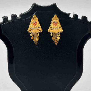 916 gold fancy light weight earrings