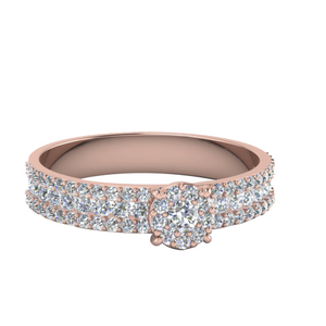 14kt rose gold round diamond ring