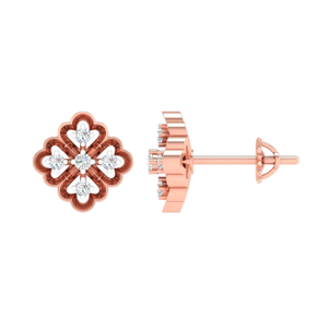 18k rose gold real diamond modern earrings mg