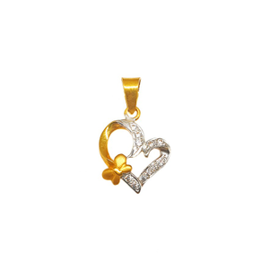 22K Gold Heart Shaped Modern Pendant MGA - PD