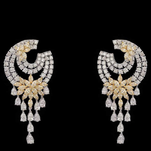Diamonds and Citrine Ear Hangings&nbsp;JSJ0158