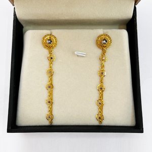 18 Kt Yellow Gold Ear Drop Screw Back Women E