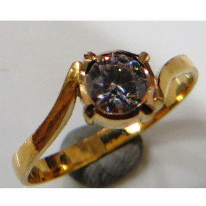 22kt gold close setting cz solitaire gents ri