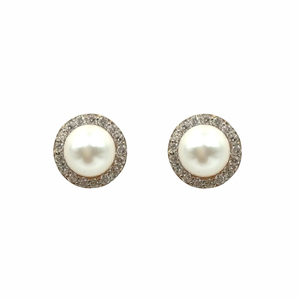 Pearl CZ Circle 22k Gold Tops