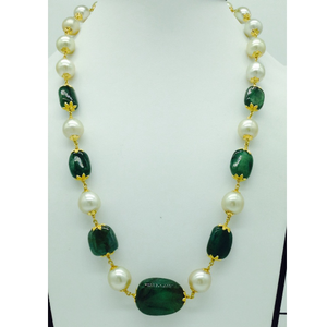 South Sea Pearls With Emerald Tumbles Gold Ta