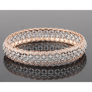 18kt rose gold designer diamond fancy bangle 