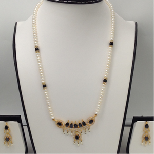 White, black cz pendent set with flat pear