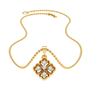 18K Gold Real Diamond Kids Modern Pendant MGA