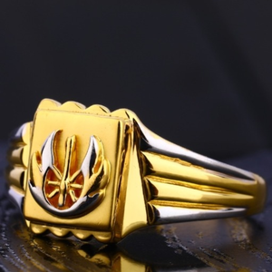 22 carat gold designer plain gents rings rh-g