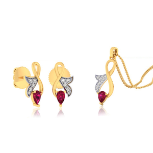 22k gold cz cherish pendant set