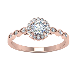 14KT ROSE GOLD FOLWER ZIG ZAG RING