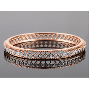 18kt rose gold designer diamond fancy bangle 