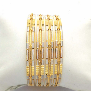 Gold Hallmark Plain + Tar Mani Bangle - Sml71