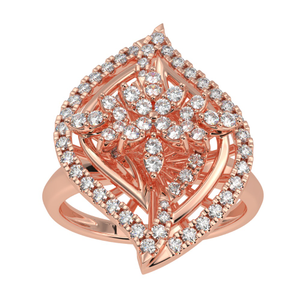 18kt rose gold cz diamond ring for women