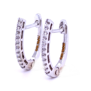 Delize white gold diamond earring hoops