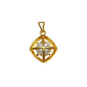 22K Gold Square Shaped Modern Pendant MGA - P