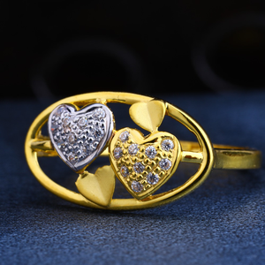 22CT Gold CZ Hallmark Classic Ladies Ring LR2