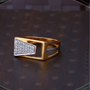 22k gold simple cz ring for mens r18-585