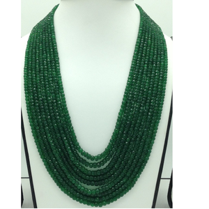 Natural green bariels round faceted 9 layers