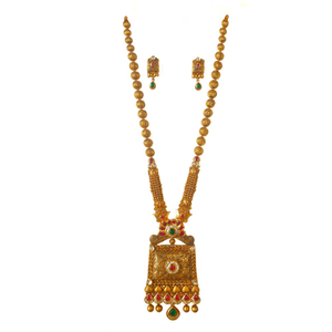 22k gold antique rajwadi complete bridal neck
