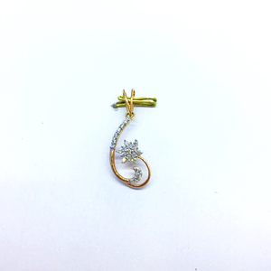 FANCY FLOWER ROSE GOLD REAL DIAMOND PENDANT