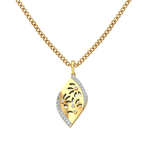 leaf cutout marquise pendant