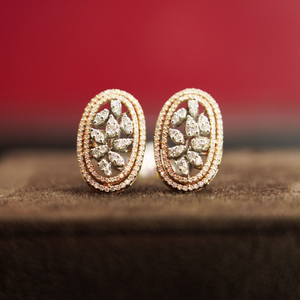 designer rose gold diamond earring