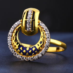 916 gold women's cz  delicate diamond ring lr
