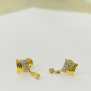 Yellow Gold Plain Classic Earrings