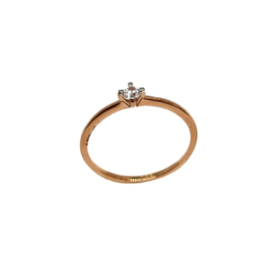 18K Rose Gold Solitaire Diamond Ring MGA - LR