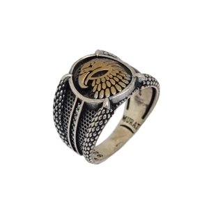 Eagle Oxidised Ring In 925 Sterling Silver MG