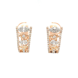 Royale Collection Diamond Bali Hoops Studs in