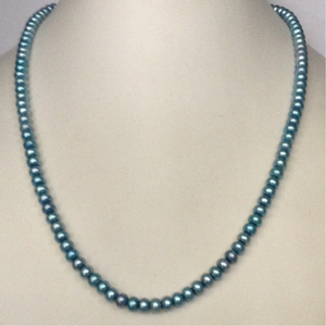 Freshwater blue flat pearls strand JPM0108